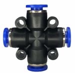 Conexão Pneumatica União Cruzeta Fluir Tubo 06mm Engate Rapido