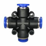 Conexão Pneumatica União Cruzeta Fluir Tubo 08mm Engate Rapido