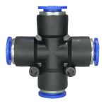 Conexão Pneumatica União Cruzeta Fluir Tubo 10mm Engate Rapido