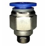 Conexão Pneumatica Reta Fluir Tubo 10mm x Rosca 1/8 BSP 