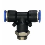 Conexão Pneumatica Tee Central Fluir 10mm x Rosca 3/8 BSP 