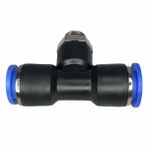 Conexão Pneumatica Tee Fluir Tubo 12mm x Rosca 1/4 BSP 