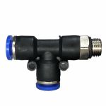 Conexão Pneumatica Tee Lateral Fluir Tubo 06mm x Rosca 1/8 BSP