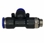 Conexão Pneumatica Tee Lateral Fluir Tubo 10mm x Rosca 1/4 BSP 