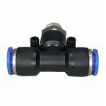 Conexão Pneumatica Tee Central Fluir Tubo 3/8" x Rosca 1/4" NPT 