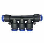 Conexão Pneumatica Distribuidor Fluir Tubo 06mm 1E/4S Plastica 