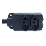 Tomada Múltipla 2 Tomadas 2P+T 10A Preto- Margirius