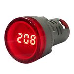 Voltimetro Digital 22mm Vermelho Metaltex V20-2R