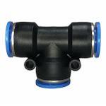 Conexão Pneumatica União Tee Fluir 16mm plastica Engate Rapido