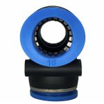 Conexão Pneumatica União Tee Fluir 16mm plastica Engate Rapido