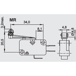 Micro Fim de Curso 15A Alav. Média C/ Rolete Switerm B1400H1