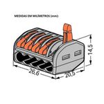 Kit 10 Conector Wago Para Emenda Cinza 5 Vias 222-415 Wago