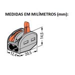 Kit 10 Conector Wago Para Emenda 2 Vias Cinza 222-415 Wago