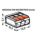 Kit 10 Conector Wago Para Emenda 3 Vias 32A 221-413 Wago