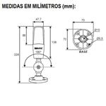 Torre Sinalizadora Led 24V Vermelho/Laranja/Verde + Buzzer