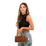 BOLSA FEMININA PEQUENA ESTILO BALADA MARROM-VINLENE