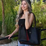 BOLSA FEMININA SACOLA PRETA -VINLENE