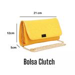 BOLSA FEMININA ESTILO CLUTCH MODA FESTA AMARELA -VINLENE