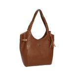 BOLSA FEMININA ESTILO SACOLA CROCO MARROM-VINLENE