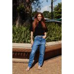 CALÇA MOM RASGO PERNA JEANS CLARO
