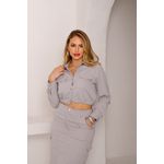 CONJUNTO BOMBER E SAIA MIDI DE CREPE DUNA