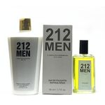 kit Perfume 50ml + creme hidratante grandes grifes 250ml 212 Men Carolina Herreira 