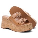 Tamanco Violanta Couro Vivi Caramelo