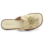 Rasteira Violanta Couro Mari Manteiga