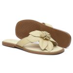 Rasteira Violanta Couro Mari Manteiga