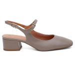 Mocassim salto bloco Celeste Cinza