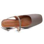 Mocassim salto bloco Celeste Cinza