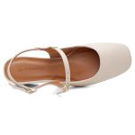 Mocassim salto bloco Celeste Nude
