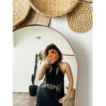 BLUSA FLORAL PRETA FARM P