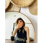 BLUSA FLORAL PRETA FARM P