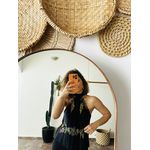 BLUSA FLORAL PRETA FARM P