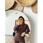CONJUNTO MARROM VELUDO M