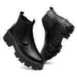 BOTA CHELSEA FEMININA TRATORADA VITIELLO PRETO