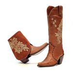 Bota Western Feminina 2 em 1 - Firenze Havana | Nobuck Havana - Vimar Boots - 10218-A-VR