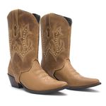 Bota Feminina 2 em 1 - Dallas Bambu - Western - Bico Fino - Cano Curto - Solado Genova - Vimar Boots - 11142-A-VR-PL002