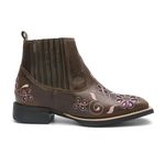 Botina Feminina - Atlanta Café / Rosa- Roper - Bico Quadrado - Solado VTS - Vimar Boots - 12152-B-VR