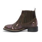 Botina Feminina - Atlanta Café / Rosa- Roper - Bico Quadrado - Solado VTS - Vimar Boots - 12152-B-VR