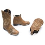 Botina Feminina 2 em 1 - Dallas Bambu - Roper - Bico Quadrado - Solado Nevada - Com Polaina Bambu - Vimar Boots - 12165-A-VR-PL003