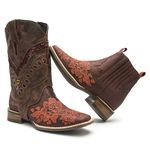 Botina Feminina 2 em 1 - Dallas Bordô - Roper - Bico Quadrado - Solado Nevada - Com Polaina Pinhão - Vimar Boots - 12175-A-VR-PL001