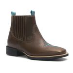 Botina Feminina - Atlanta Brown / Celeste- Roper - Bico Quadrado - Solado VTS - Vimar Boots - 12178-A-VR