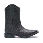 Bota Texana Feminina - Full Glitter Preto - Roper - Bico Quadrado - Cano Medio - Solado Freedom Flex - Vimar Boots - 13083-A-VR