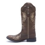 Bota Texana Feminina - Dallas Castor / Glitter Preto com Prata - Roper - Bico Quadrado - Cano Longo - Solado Freedom Flex - Vimar Boots - 13121-A-VR