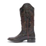 Bota Texana Feminina - Dallas Café / Glitter Max Vinho - Roper - Bico Quadrado - Cano Longo - Solado Nevada - Vimar Boots - 13125-B-VR