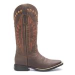 Bota Texana Feminina - Dallas Castor - Roper - Bico Quadrado - Cano Longo - Solado Freedom Flex - Vimar Boots - 13128-A-VR