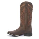 Bota Texana Feminina - Dallas Castor - Roper - Bico Quadrado - Cano Longo - Solado Freedom Flex - Vimar Boots - 13128-A-VR