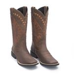 Bota Texana Feminina - Dallas Castor - Roper - Bico Quadrado - Cano Longo - Solado Freedom Flex - Vimar Boots - 13128-A-VR